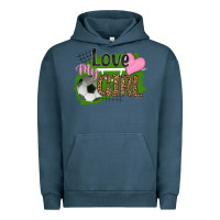 Pigment Midnight Navy love my girl soccer Urban Hoodie - HRA Design Shop