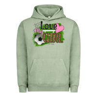 Pigment Oil Green love my girl soccer Urban Hoodie - HRA Design Shop