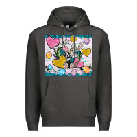 Charcoal Heather Easter hearts Cowhide tumbler Easter Day Premium Hoodie - Neo Western