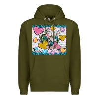 Army Green Easter hearts Cowhide tumbler Easter Day Premium Hoodie - Neo Western