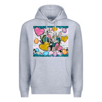 Heather Grey Easter hearts Cowhide tumbler Easter Day Premium Hoodie - Neo Western