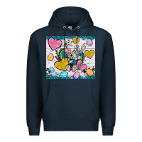 Navy Easter hearts Cowhide tumbler Easter Day Premium Hoodie - Neo Western