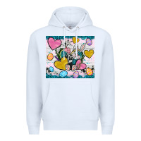 White Easter hearts Cowhide tumbler Easter Day Premium Hoodie - Neo Western