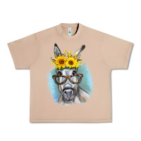 Burro Sunflower Glasses Donkey Urban Heavy Tee - RanaPortraitStore