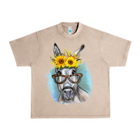 French Oak Sunflower Glasses Donkey Urban Heavy Tee - RanaPortraitStore