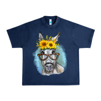 Navy Sunflower Glasses Donkey Urban Heavy Tee - RanaPortraitStore