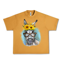 Peanut Butter Sunflower Glasses Donkey Urban Heavy Tee - RanaPortraitStore
