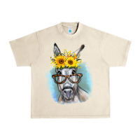 Sandshell Sunflower Glasses Donkey Urban Heavy Tee - RanaPortraitStore