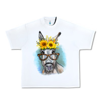 White Sunflower Glasses Donkey Urban Heavy Tee - RanaPortraitStore