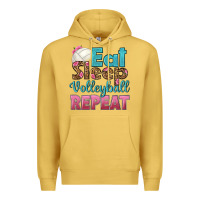 Antique Gold eat sleep volleyball repeat Premium Hoodie - HRA Design Shop