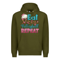 Army Green eat sleep volleyball repeat Premium Hoodie - HRA Design Shop