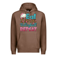Chestnut eat sleep volleyball repeat Premium Hoodie - HRA Design Shop