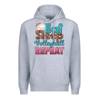 Heather Grey eat sleep volleyball repeat Premium Hoodie - HRA Design Shop