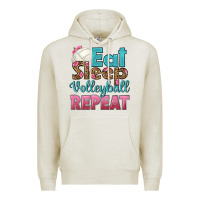 Oatmeal Heather eat sleep volleyball repeat Premium Hoodie - HRA Design Shop