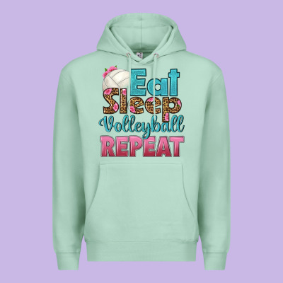 Eat Sleep Volleyball Repeat Premium Hoodie Designed By Hra Design Shop