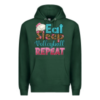 Sports Green eat sleep volleyball repeat Premium Hoodie - HRA Design Shop