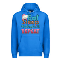 True Royal eat sleep volleyball repeat Premium Hoodie - HRA Design Shop