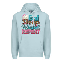 Blue Mist eat sleep volleyball repeat Premium Hoodie - HRA Design Shop