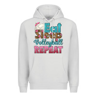 Dove Grey eat sleep volleyball repeat Premium Hoodie - HRA Design Shop