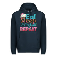 Navy eat sleep volleyball repeat Premium Hoodie - HRA Design Shop