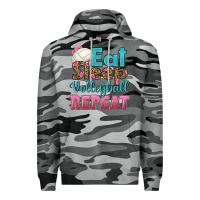 Slate Camo eat sleep volleyball repeat Premium Hoodie - HRA Design Shop