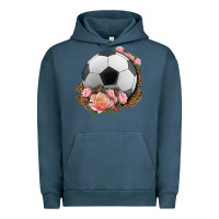 Pigment Midnight Navy western soccer with roses Urban Hoodie - HRA Design Shop