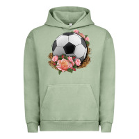 Pigment Oil Green western soccer with roses Urban Hoodie - HRA Design Shop