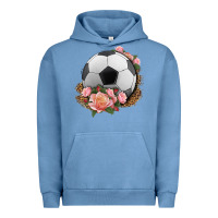 Pigment Pebble Blue western soccer with roses Urban Hoodie - HRA Design Shop