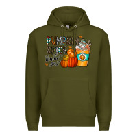 Army Green pumpkin spice kinda girl Premium Hoodie - CowhideDigitalArt