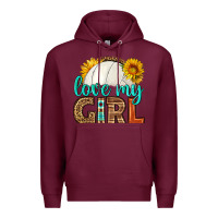 Burgundy love my girl volleyball Premium Hoodie - HRA Design Shop