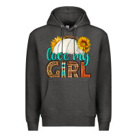 Charcoal Heather love my girl volleyball Premium Hoodie - HRA Design Shop