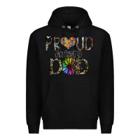 Black proud autism dad Premium Hoodie - SublimationCraftShop