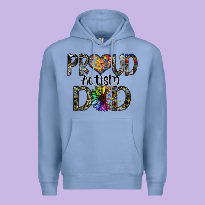Proud Autism Dad Premium Hoodie Designed By Sublimationcraftshop