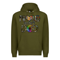Army Green proud autism dad Premium Hoodie - SublimationCraftShop