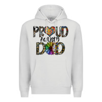 Dove Grey proud autism dad Premium Hoodie - SublimationCraftShop