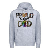 Heather Grey proud autism dad Premium Hoodie - SublimationCraftShop