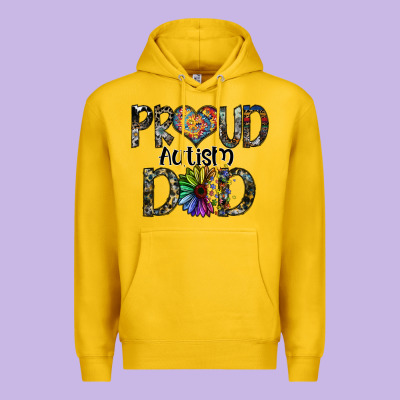 Proud Autism Dad Premium Hoodie Designed By Sublimationcraftshop