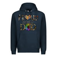 Navy proud autism dad Premium Hoodie - SublimationCraftShop