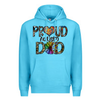 Ocean Blue proud autism dad Premium Hoodie - SublimationCraftShop