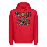 Red proud autism dad Premium Hoodie - SublimationCraftShop