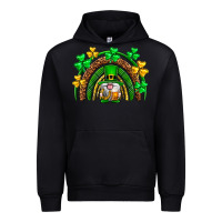 Black St. Patrick's Day gnome rainbow Urban Hoodie - Neo Western