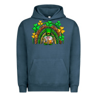 Pigment Midnight Navy St. Patrick's Day gnome rainbow Urban Hoodie - Neo Western