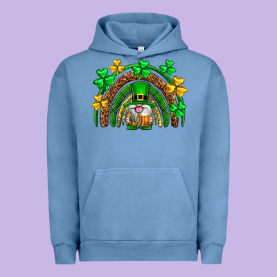 St. Patrick's Day Gnome Rainbow Urban Hoodie Designed By Neo Western