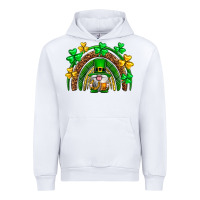 White St. Patrick's Day gnome rainbow Urban Hoodie - Neo Western