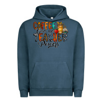 Pigment Midnight Navy coffee gives me teacher Urban Hoodie - CowhideDigitalArt