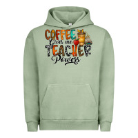 Pigment Oil Green coffee gives me teacher Urban Hoodie - CowhideDigitalArt