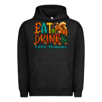 Pigment Black eat drink give thanks Urban Hoodie - CowhideDigitalArt