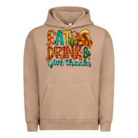 Pigment Burro eat drink give thanks Urban Hoodie - CowhideDigitalArt