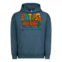 Pigment Midnight Navy eat drink give thanks Urban Hoodie - CowhideDigitalArt