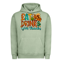 Pigment Oil Green eat drink give thanks Urban Hoodie - CowhideDigitalArt